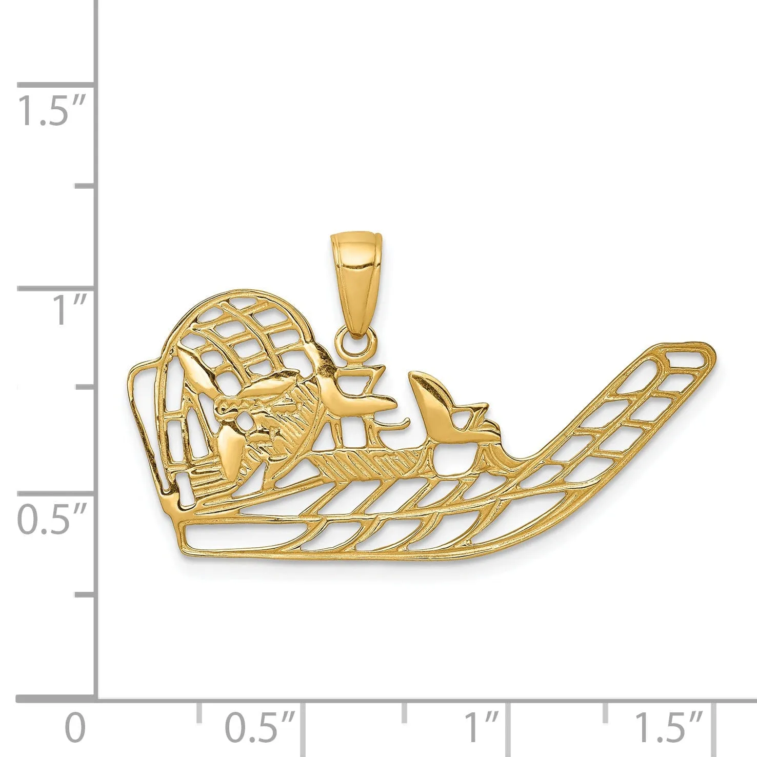 14k Yellow Gold Air Boat Pendant