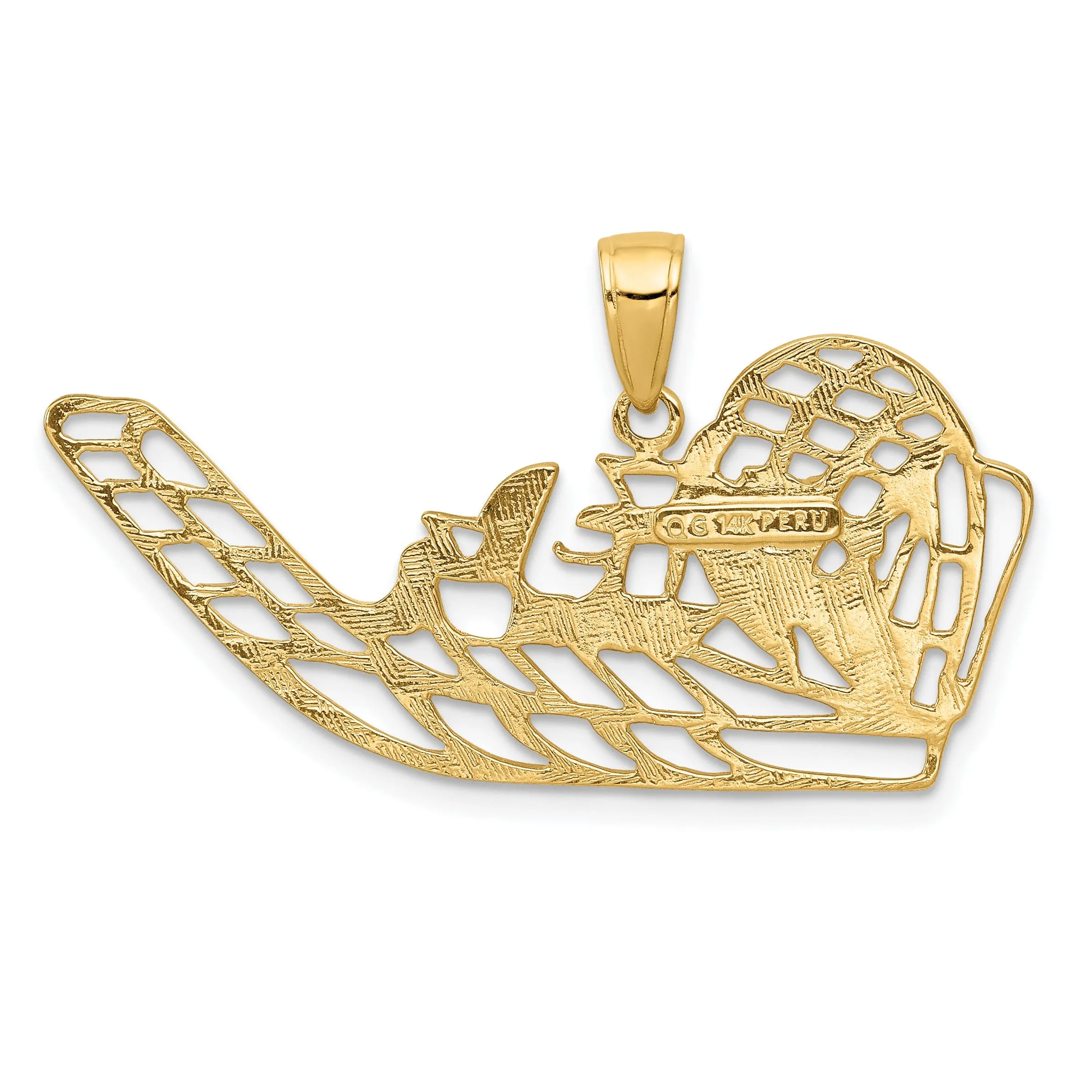 14k Yellow Gold Air Boat Pendant