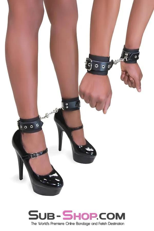 1789DL      Comfort Cuffs Braided Nylon Ankle Cuffs with Leatherette Buckling Strap
