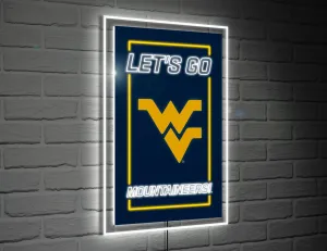 22"H x 14"L NeoLite Wall Décor, Rectangle, West Virginia University,8led967nlrt