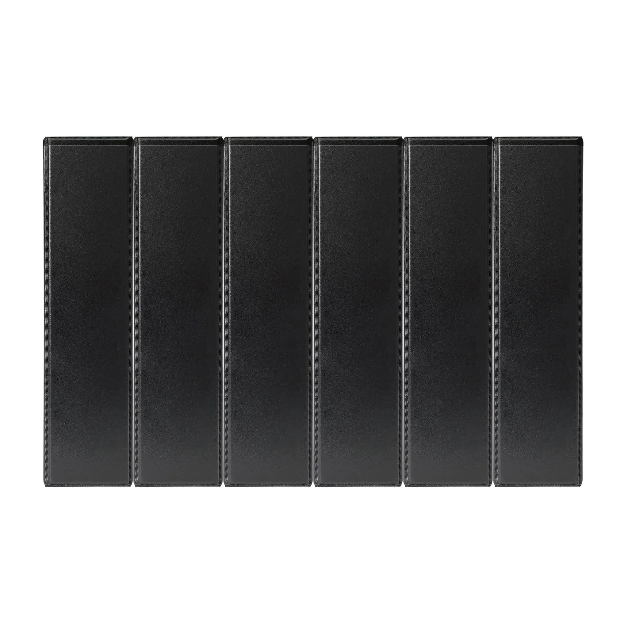 3-Ring View Binder Durable Lightweight Slant D-Ring 2" Ring Type Black 6 Pack