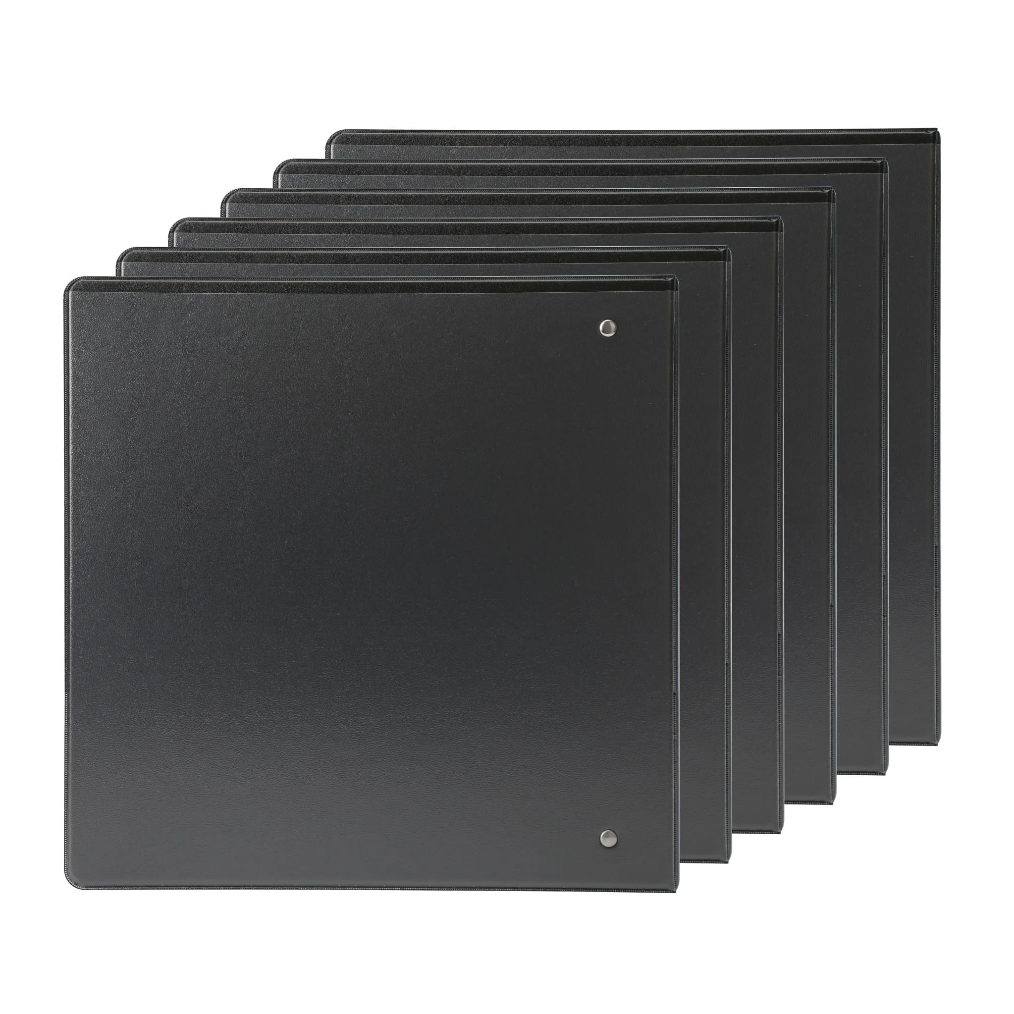 3-Ring View Binder Durable Lightweight Slant D-Ring 2" Ring Type Black 6 Pack