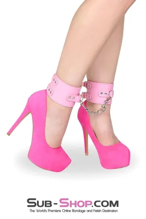 8969DL      Glam Girl Double Strap Pink Ankle Cuffs