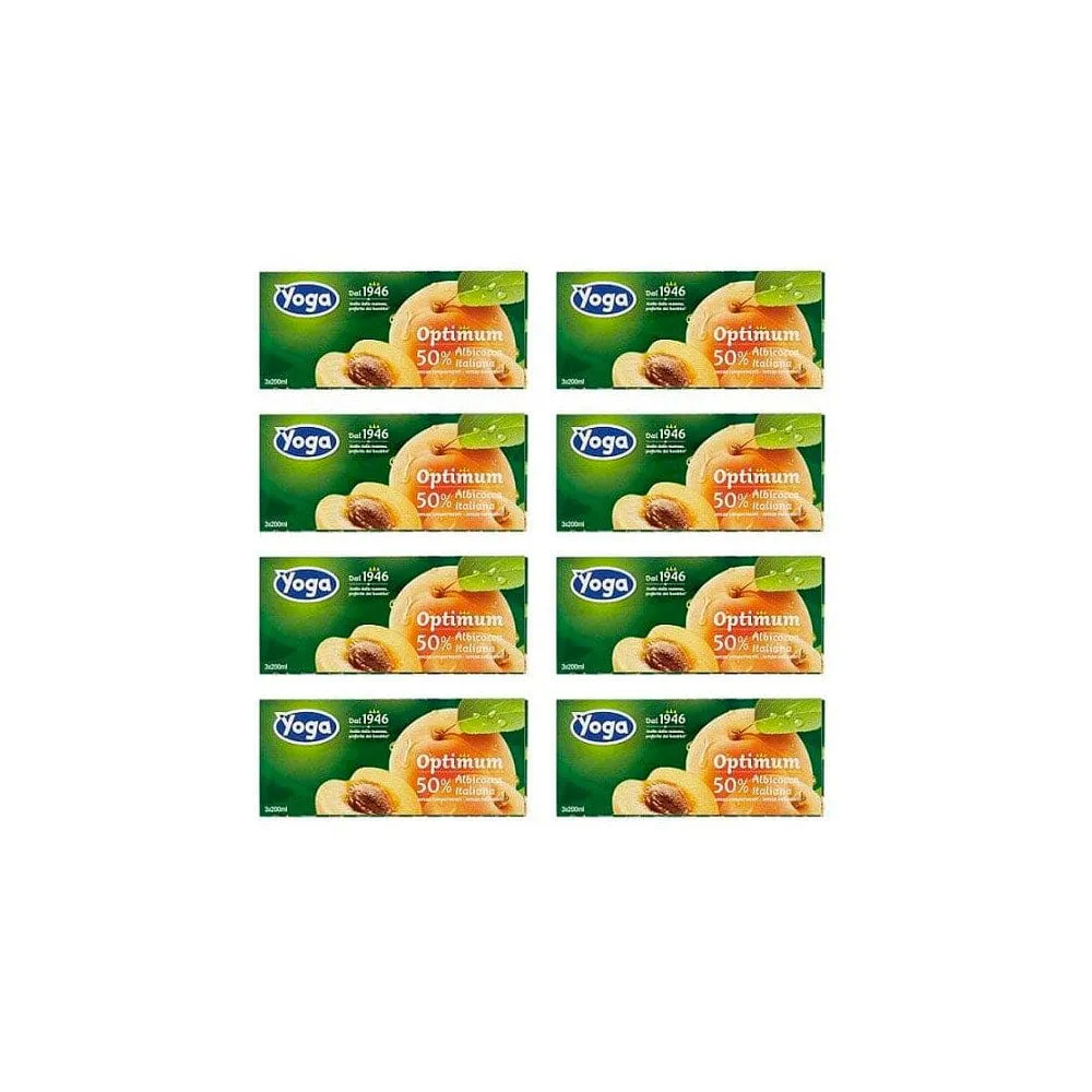 8x Yoga Optimum Brik Pesca Pfirsich Fruchtsaft 3x200ml