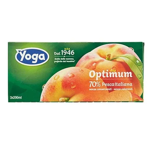 8x Yoga Optimum Brik Pesca Pfirsich Fruchtsaft 3x200ml