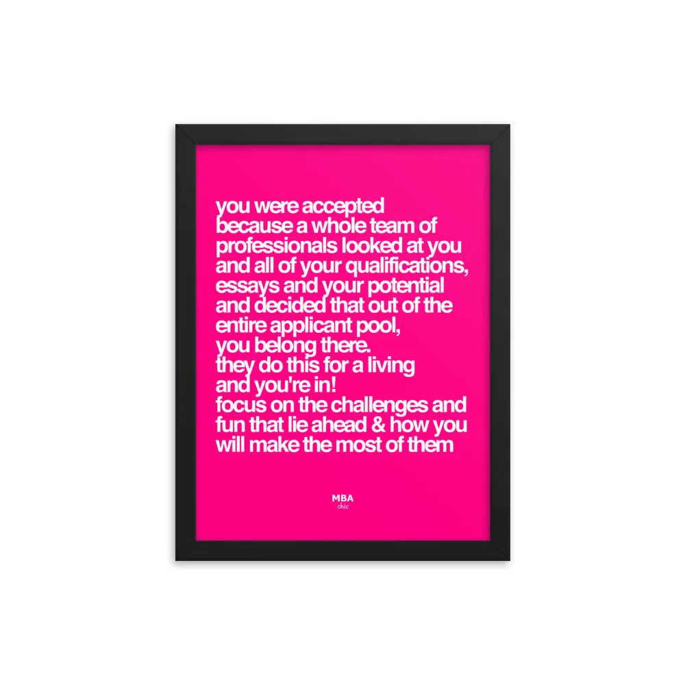 Accepted Framed Poster