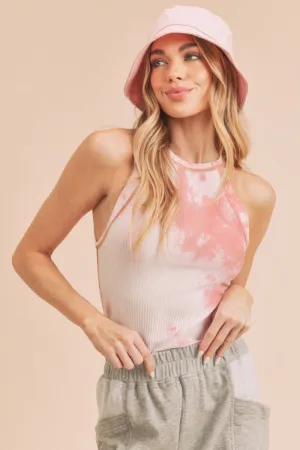 Aemi   Co Ribbed Tie-Dye Round Neck Tank