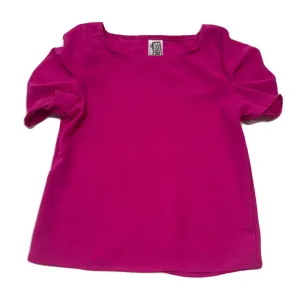 Airflow Puff Sleeve Top-Hot Pink..