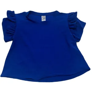 Airflow Ruffle Sleeve Top-Royal Blue