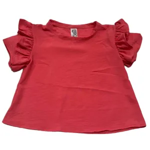 Airflow Ruffle Sleeve Top-Tangerine