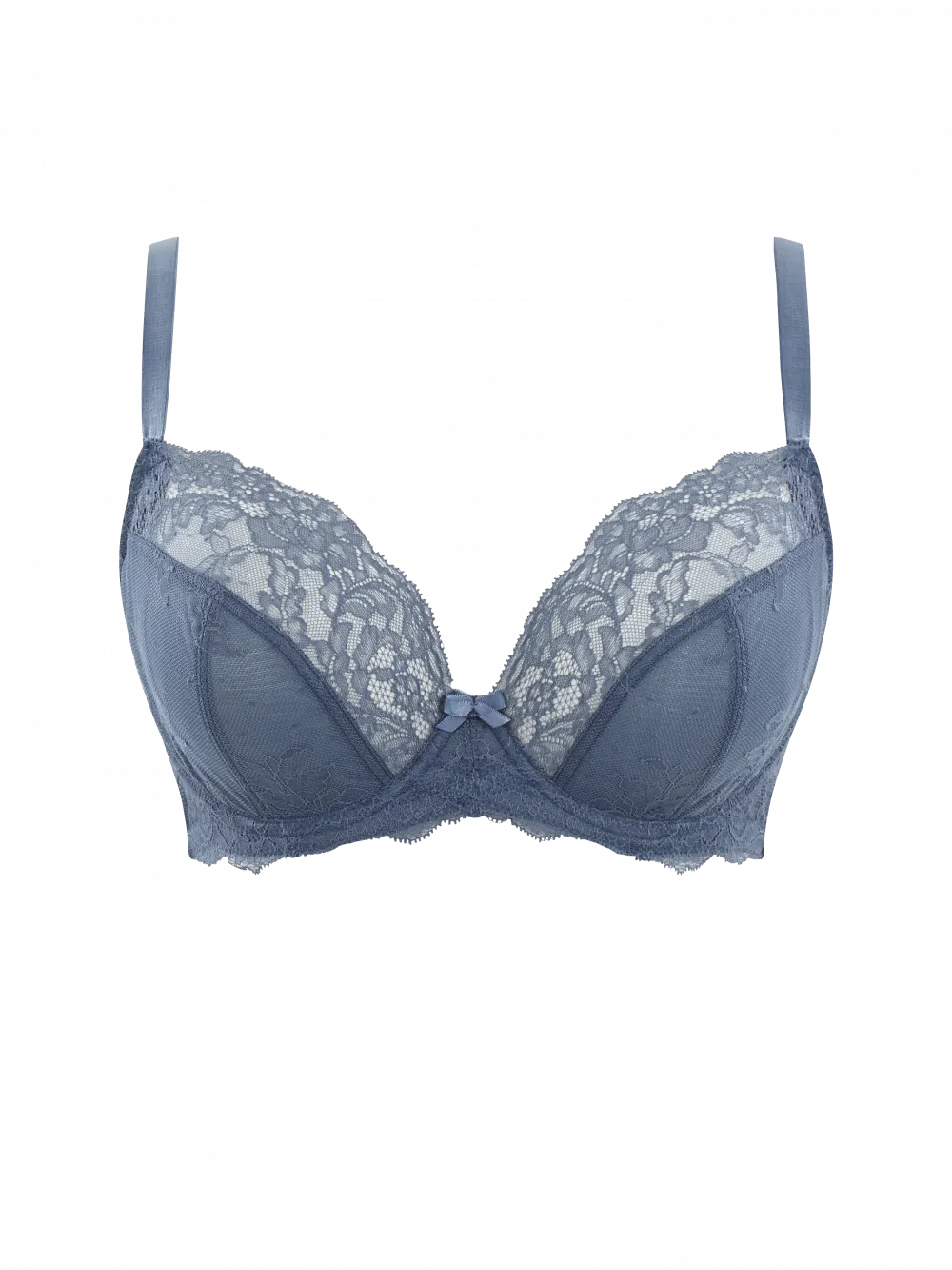 Ana Plunge Non Padded Bra In Vintage Blue - Panache