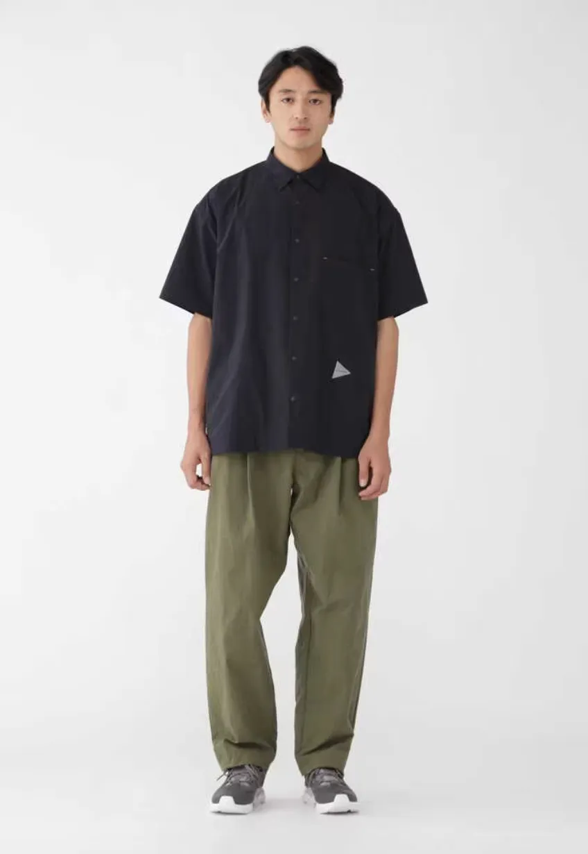 and wander - UV Cut Stretch SS Shirt - Black