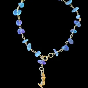 Ankle Bracelet, sea Glass