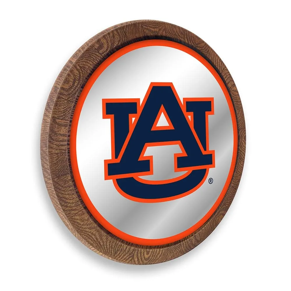 Auburn Tigers: "Faux" Barrel Top Mirrored Wall Sign