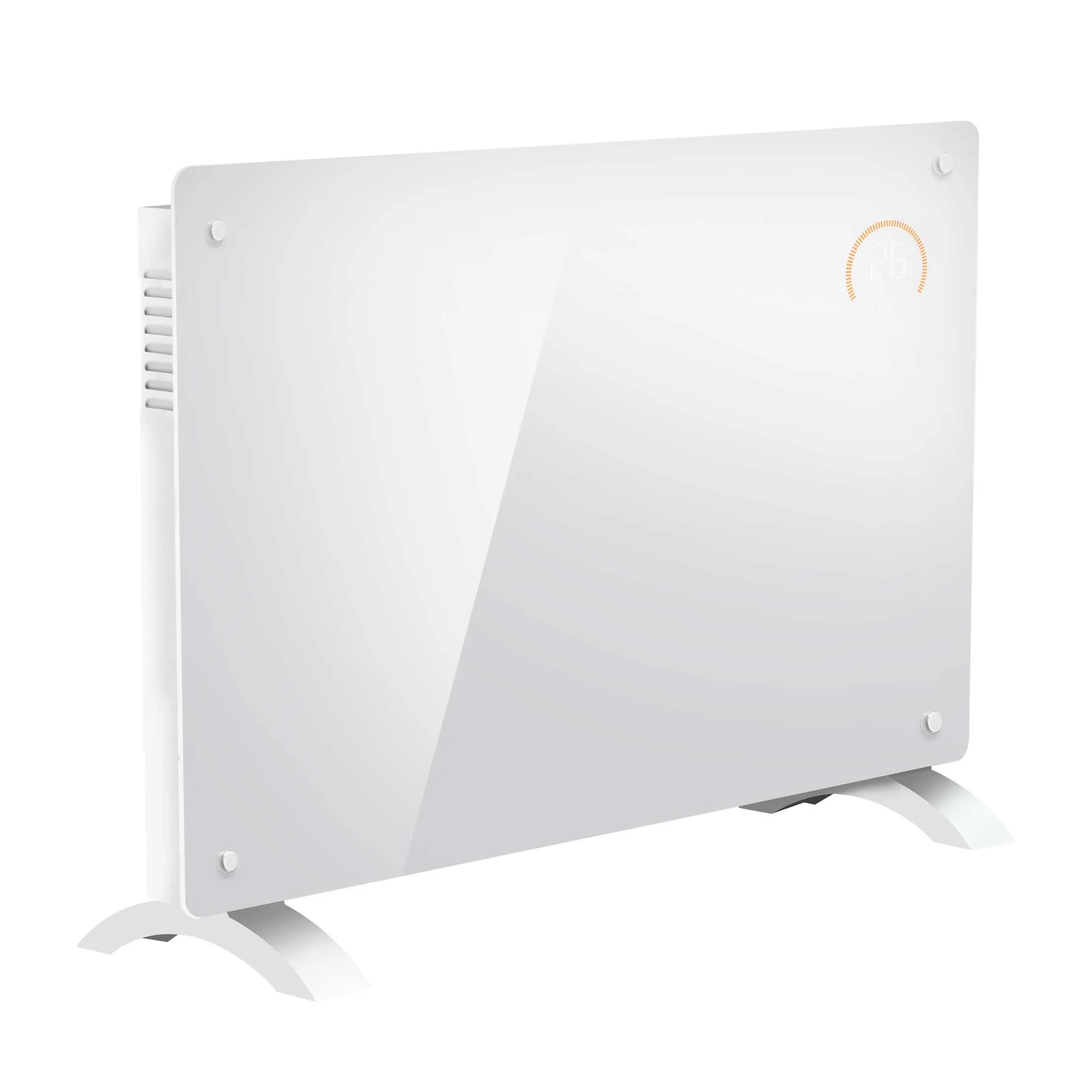 Baridi Electric Glass Panel Heater, 2000W, 24/7 Timer, Wi-Fi Enabled, Remote Control, White - DH140