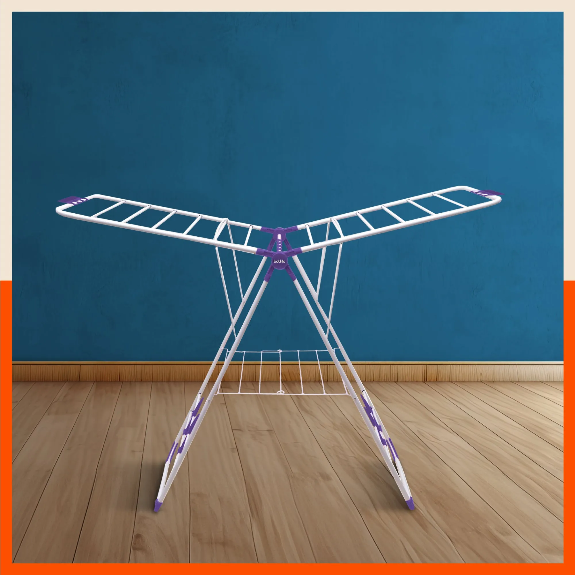 Bathla Mobidry Neo - Foldable Cloth Drying Stand For Home (Purple)