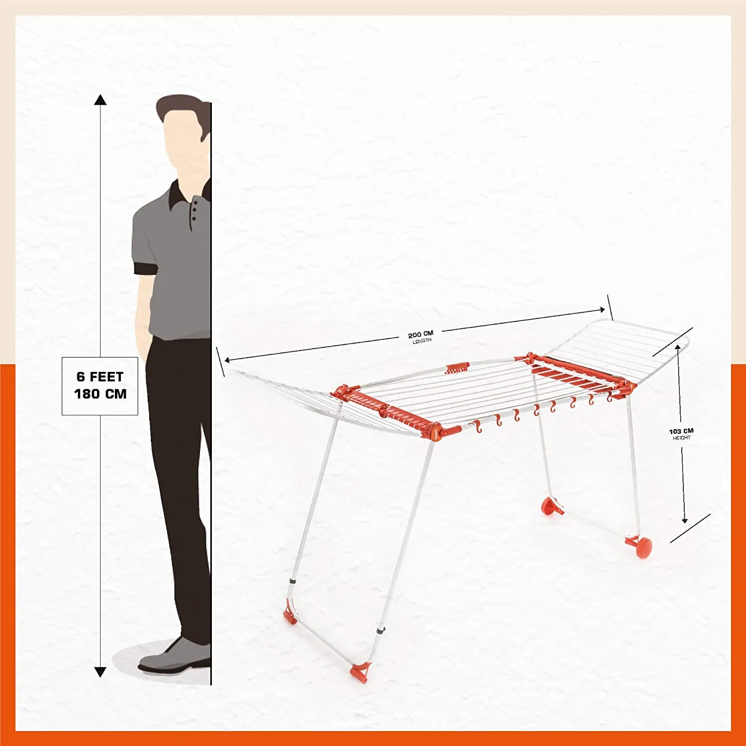 Bathla Mobidry Opus - Extra Large Foldable Cloth Drying Stand for Home