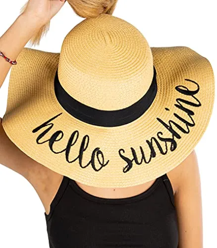 Beachgoers Ponytail Wide Brim Sun Hat by Funky Junque
