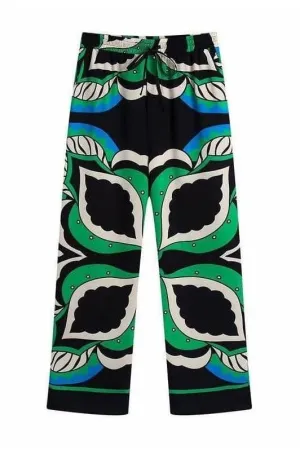 Bermuda print long loose pants