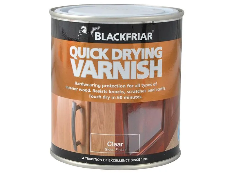 Blackfriar Quick Drying Duratough Interior Varnish Clear Gloss 500Ml