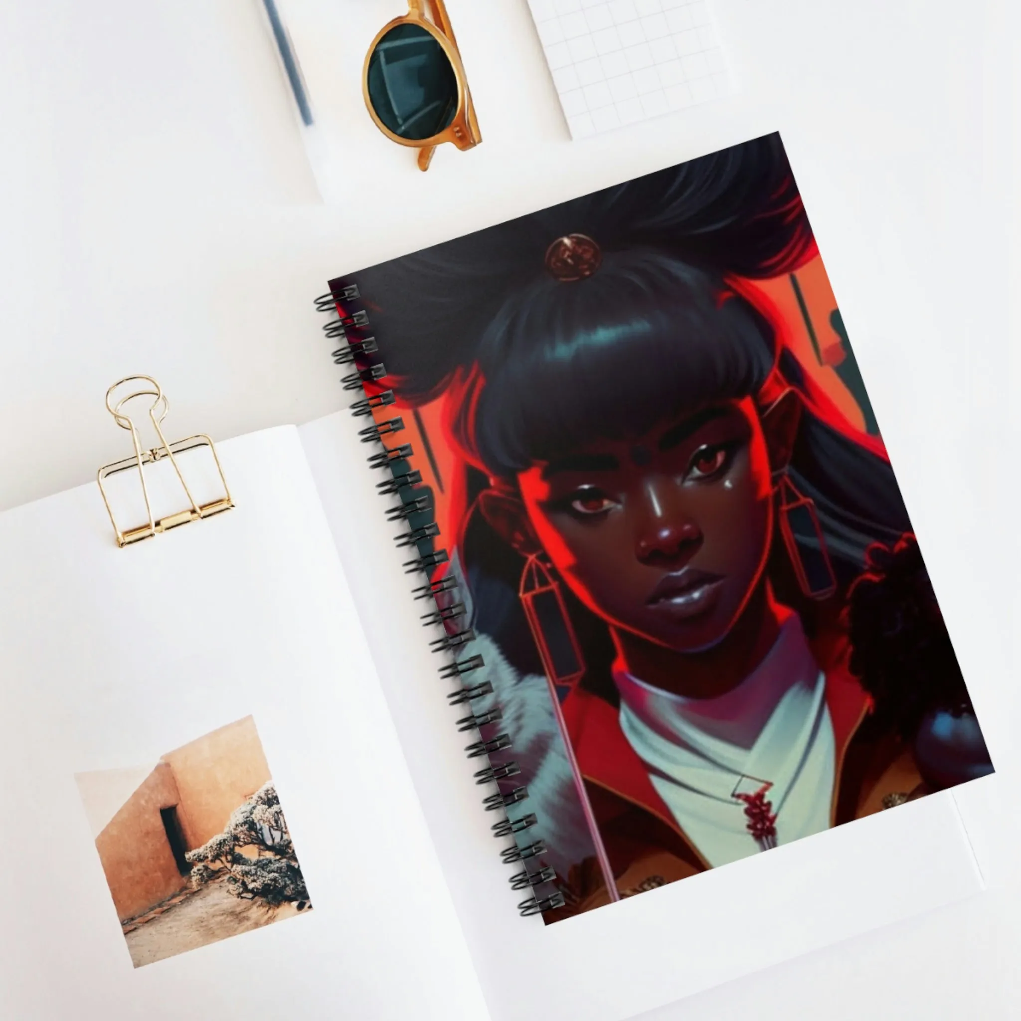 Blasian Fox Yokai Spiral Notebook - Ruled Line