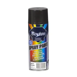 Boston Spray Paint 250g Aerosol - Matt Black