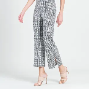 Butter Knit - Side Slit Ankle Pant - Greek Key - Final Sale!