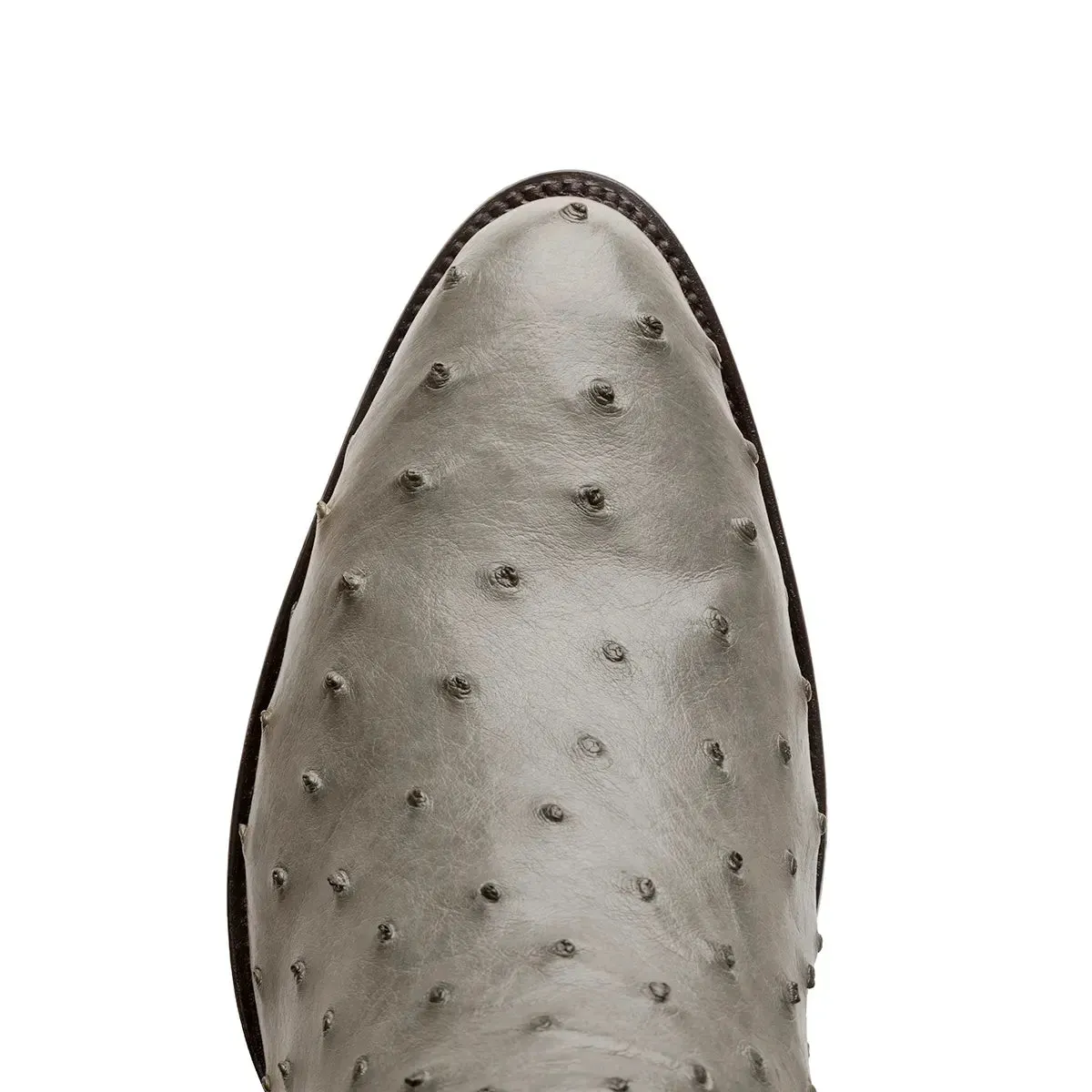 Cameron Full Quill Ostrich Classic Western Boot - Grey