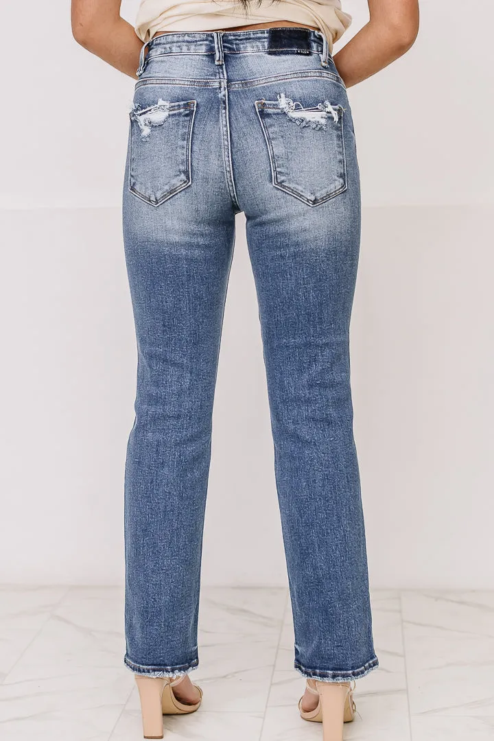 Camila Mid Rise-Ankle Straight Jeans