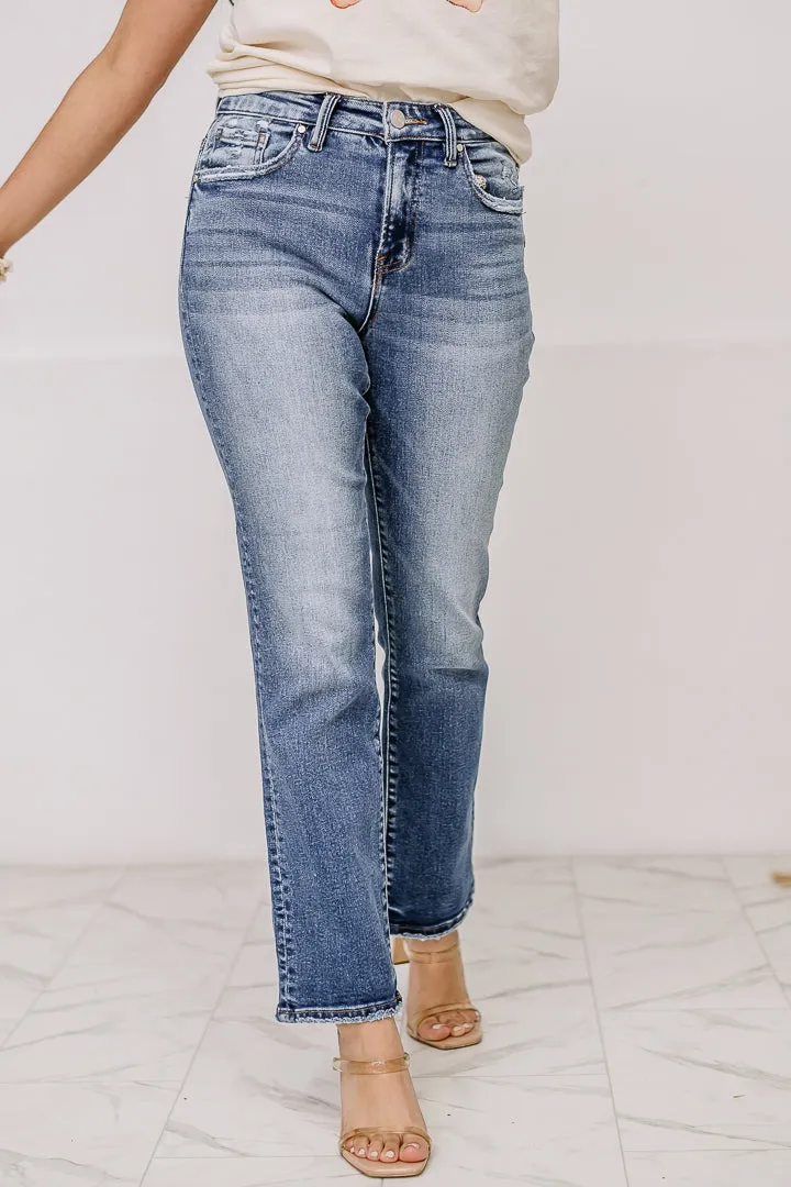Camila Mid Rise-Ankle Straight Jeans