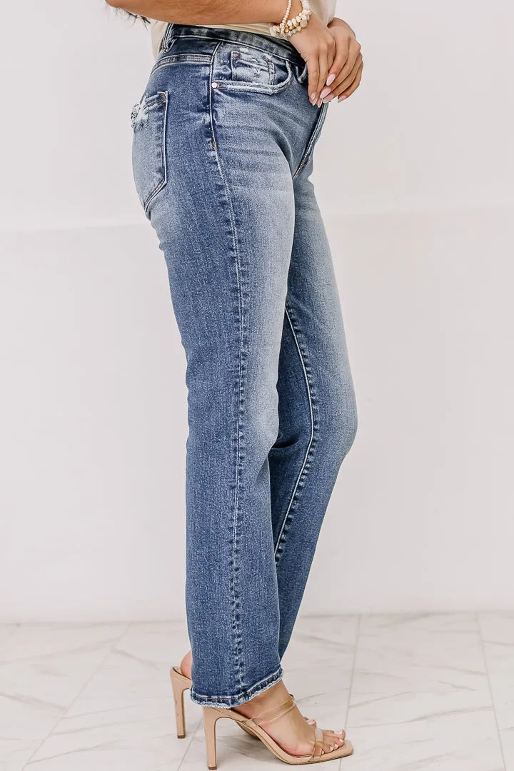 Camila Mid Rise-Ankle Straight Jeans