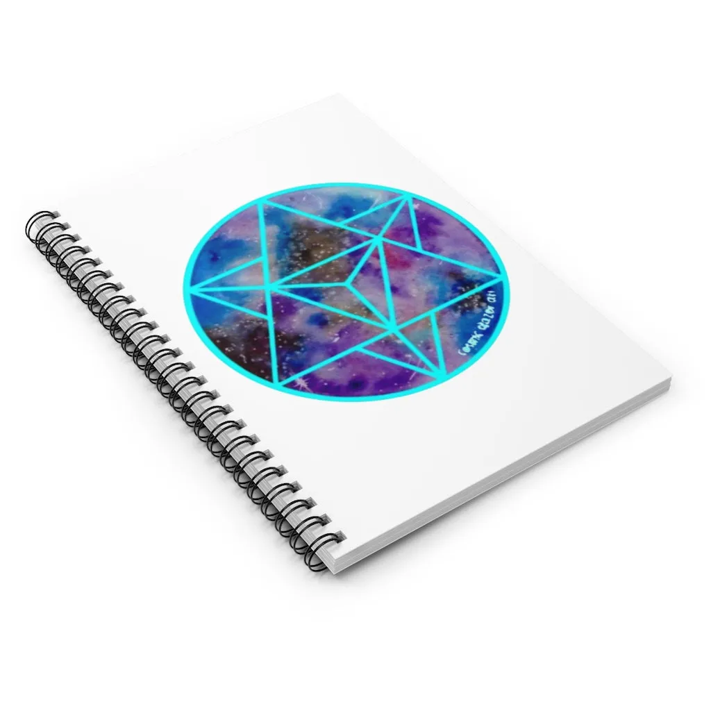 Celestial Merkabah (CYAN) Spiral Notebook - Ruled Line