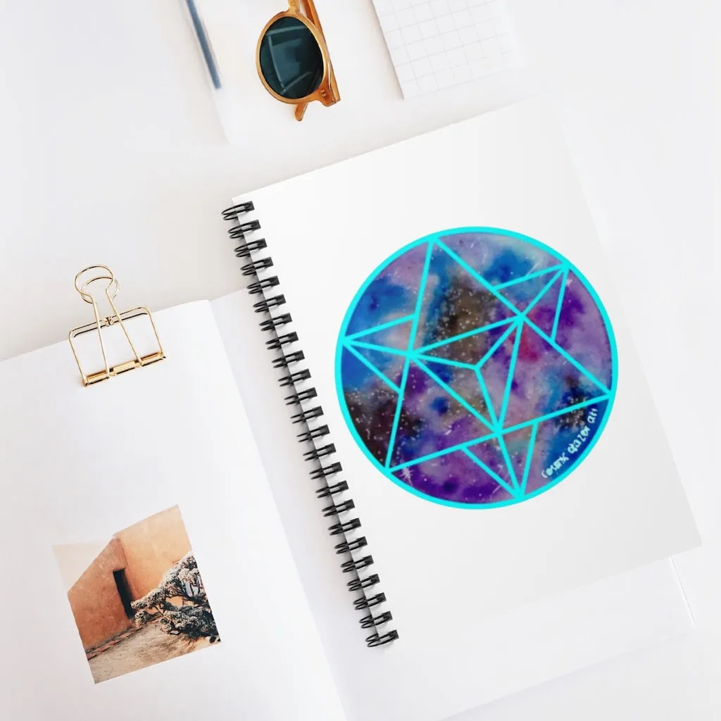 Celestial Merkabah (CYAN) Spiral Notebook - Ruled Line