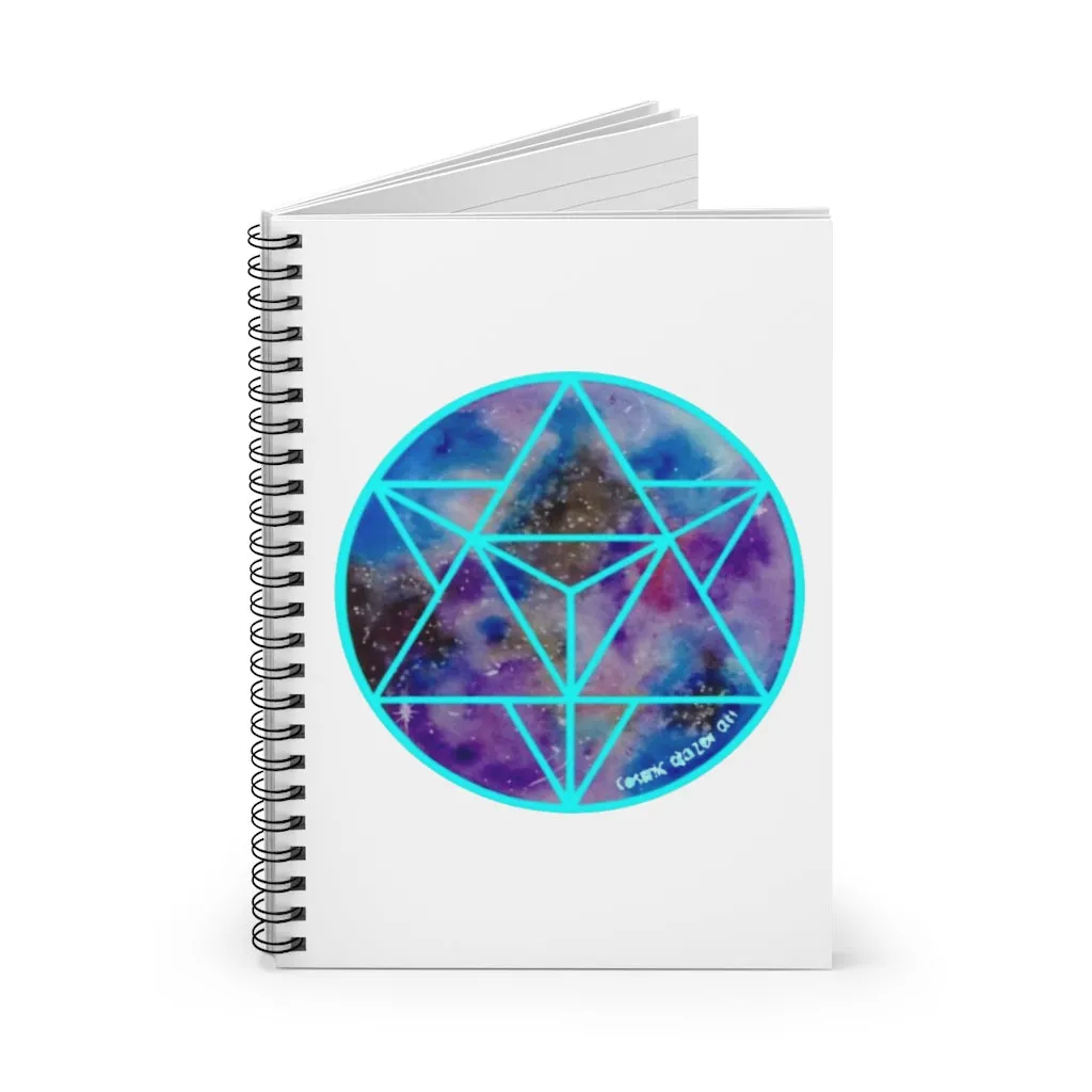 Celestial Merkabah (CYAN) Spiral Notebook - Ruled Line