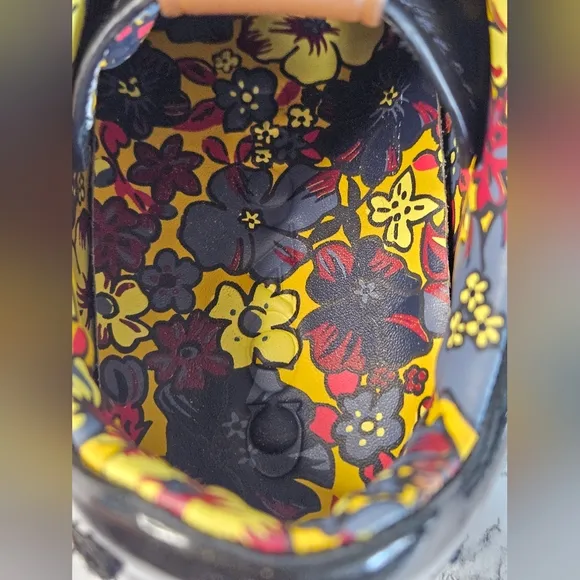 COACH Black Leather Low Top Sneakers Shoes with Star Patches size 7.5B