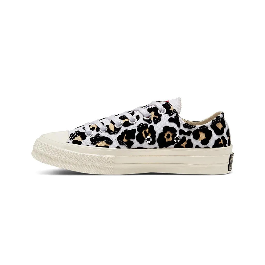 Converse Chuck Taylor All Star 70 Ox Logo Play Sneaker, White/Black/Desert Ore