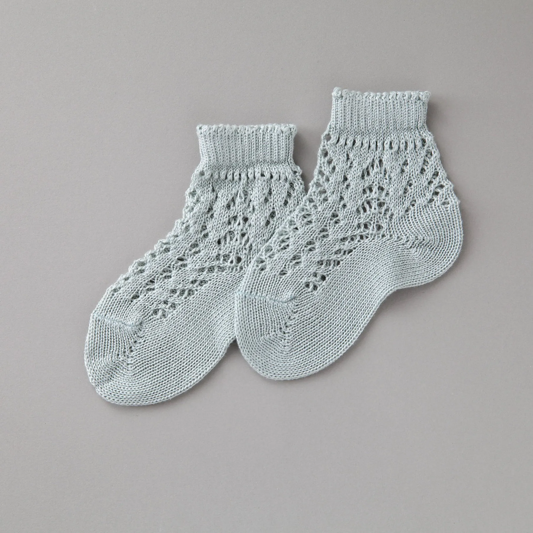 Crochet Ankle Socks, Sea Mist