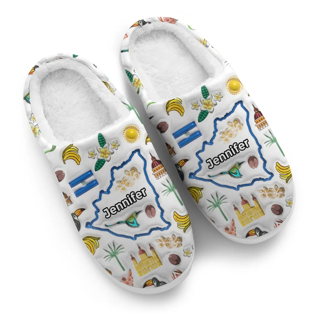Custom Nicaragua Map And Symbols Slippers