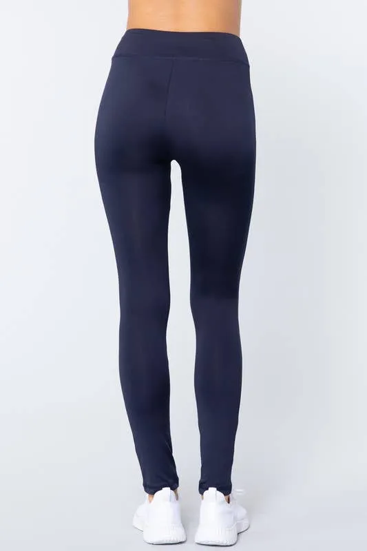 Dark Navy Workout Ankle Length Pants