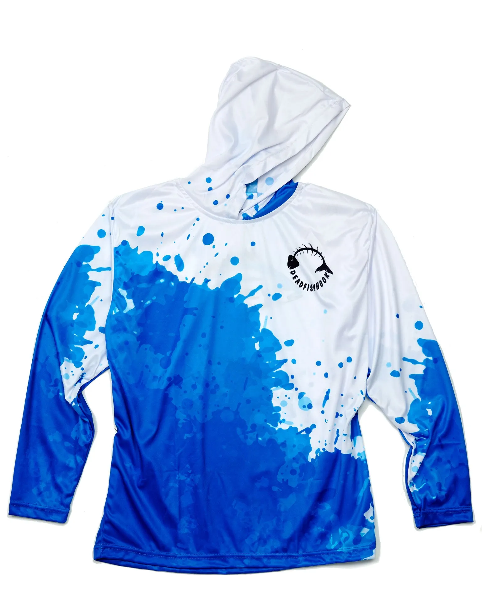 Dead Fish Hook Blue and White Fish Performance Shirt Youth