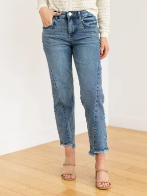 Democracy Ab Solution Ankle Straight Step Fray Hem