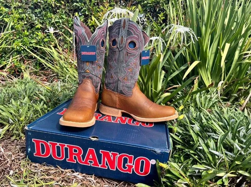 Durango Boots Womens Lady Rebel Pro Western Golden Brown/Periwinkle