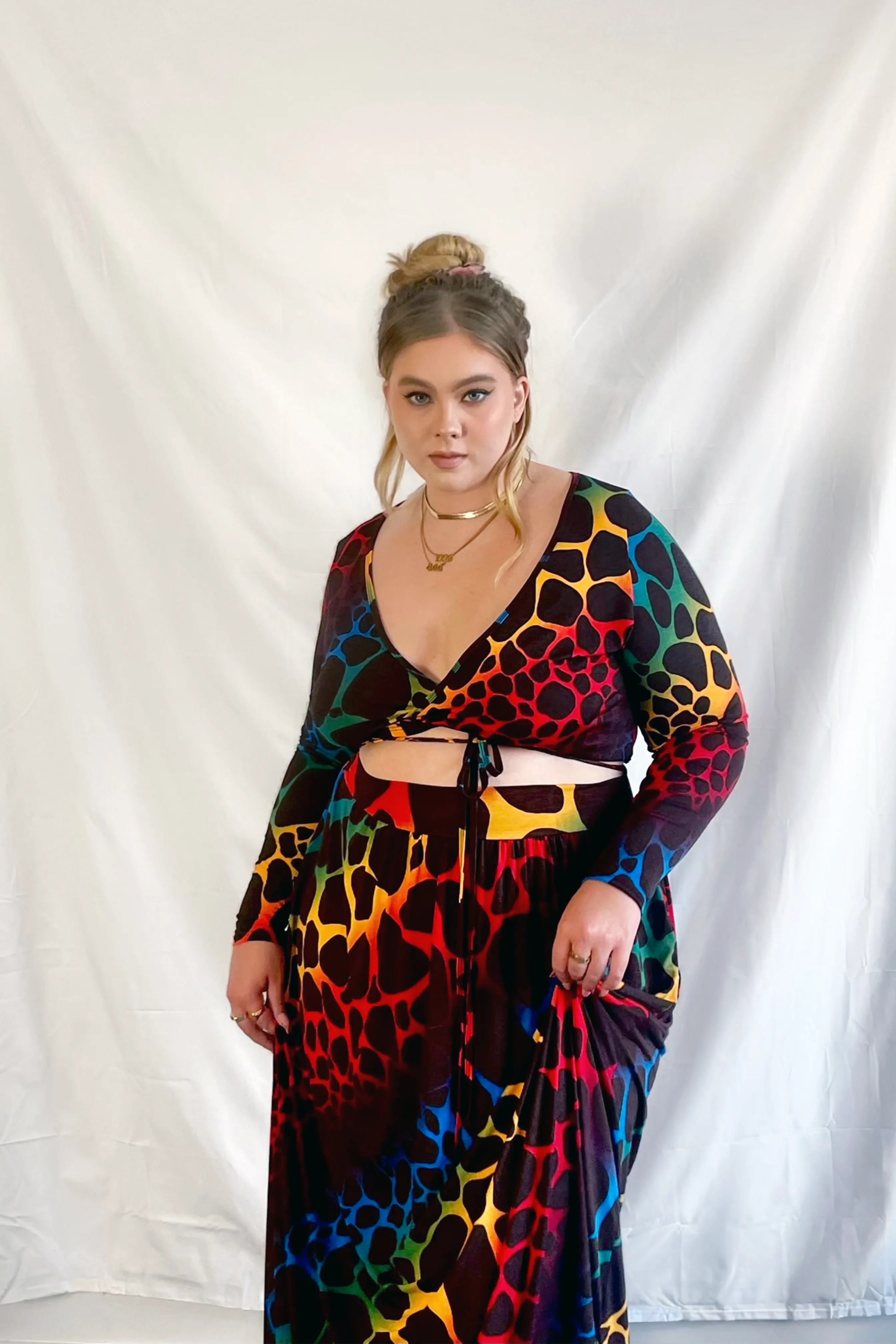Emma Surplice Wrap Around Long Sleeve Top