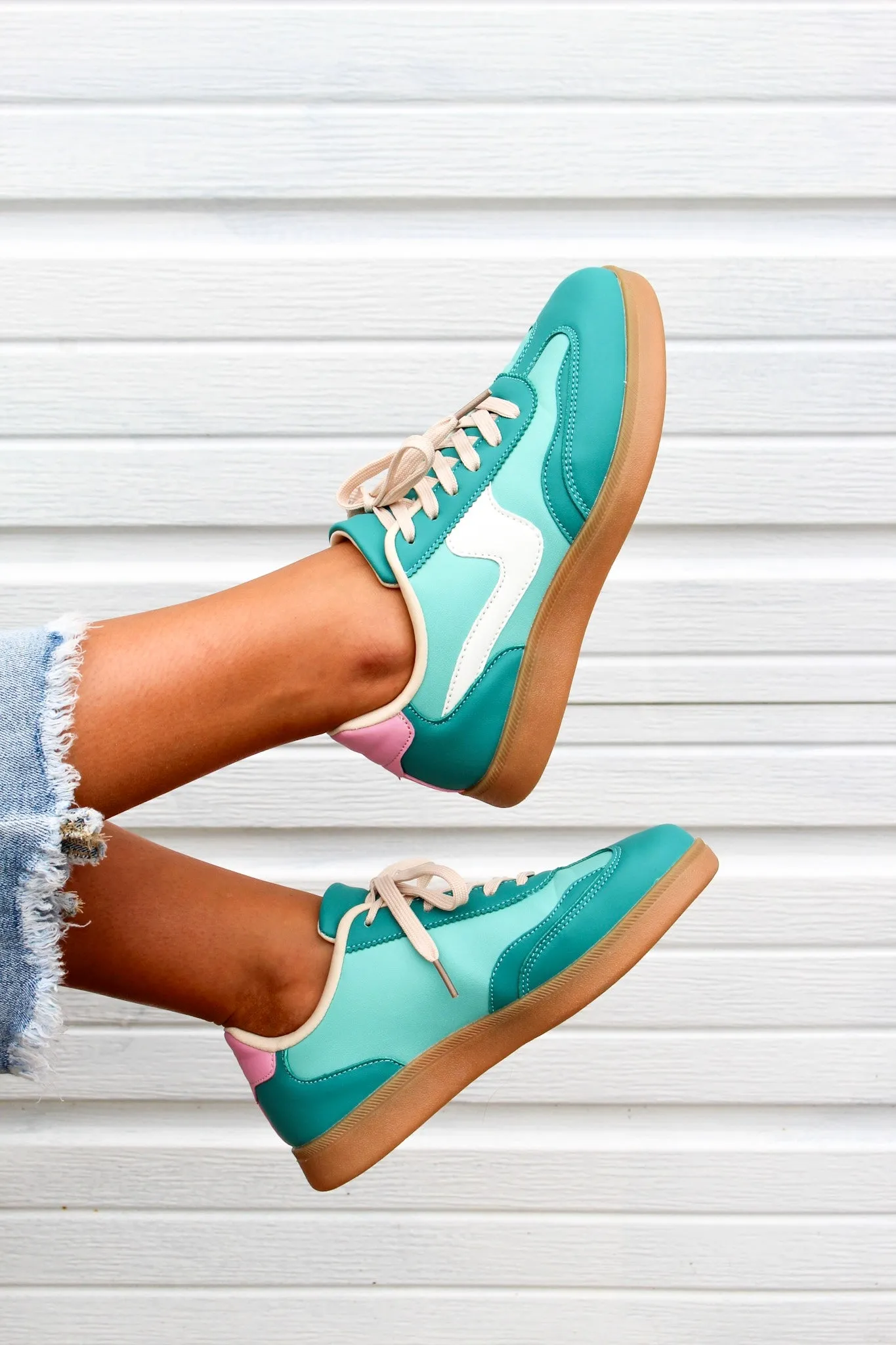 Everyday Kicks Modern Sneaker • Teal/Pink