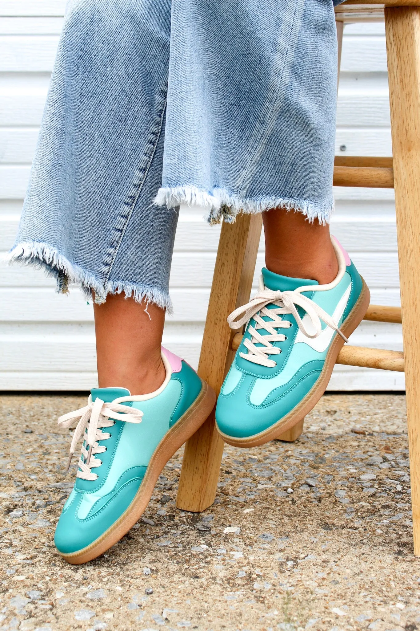 Everyday Kicks Modern Sneaker • Teal/Pink