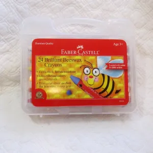 Faber-Castell Beeswax Crayons in a Durable Storage Case, 24 Bright Colors, Ages 3 
