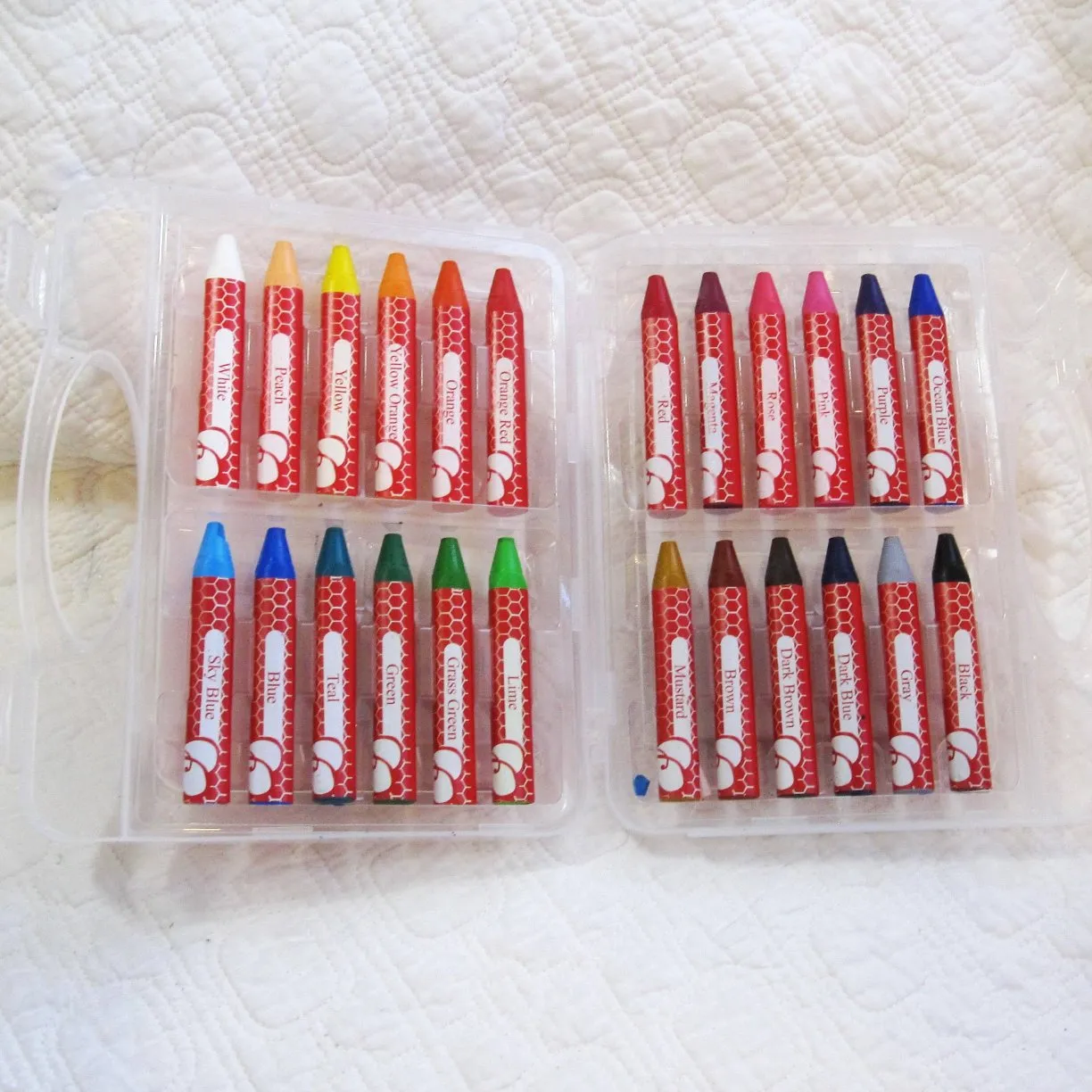 Faber-Castell Beeswax Crayons in a Durable Storage Case, 24 Bright Colors, Ages 3 