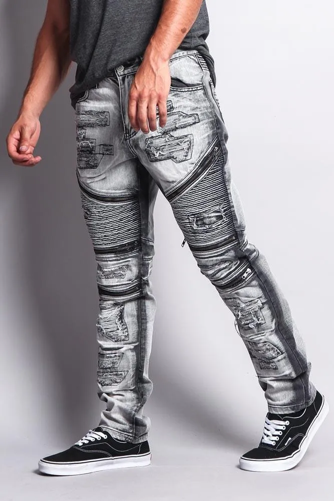 Fashionable Biker Slim Jeans