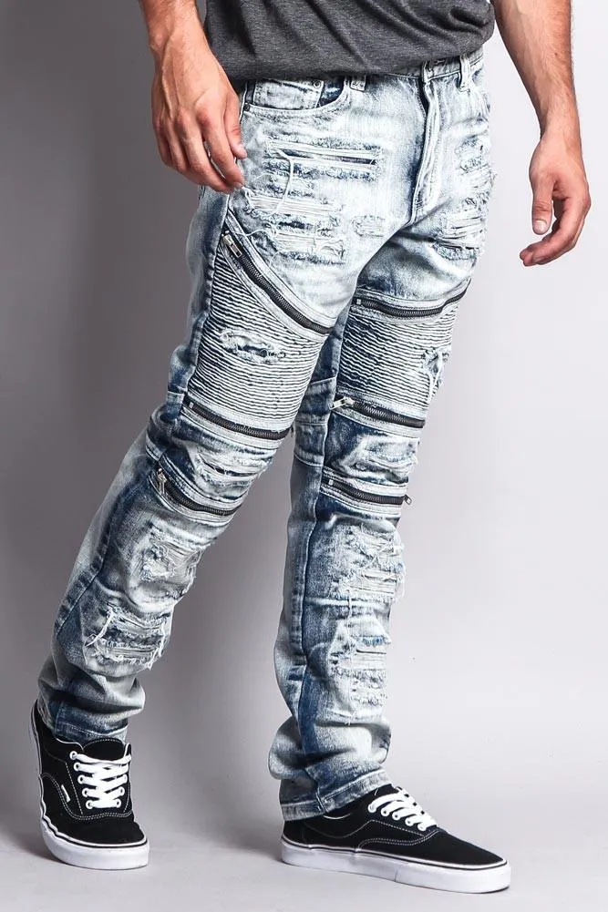 Fashionable Biker Slim Jeans