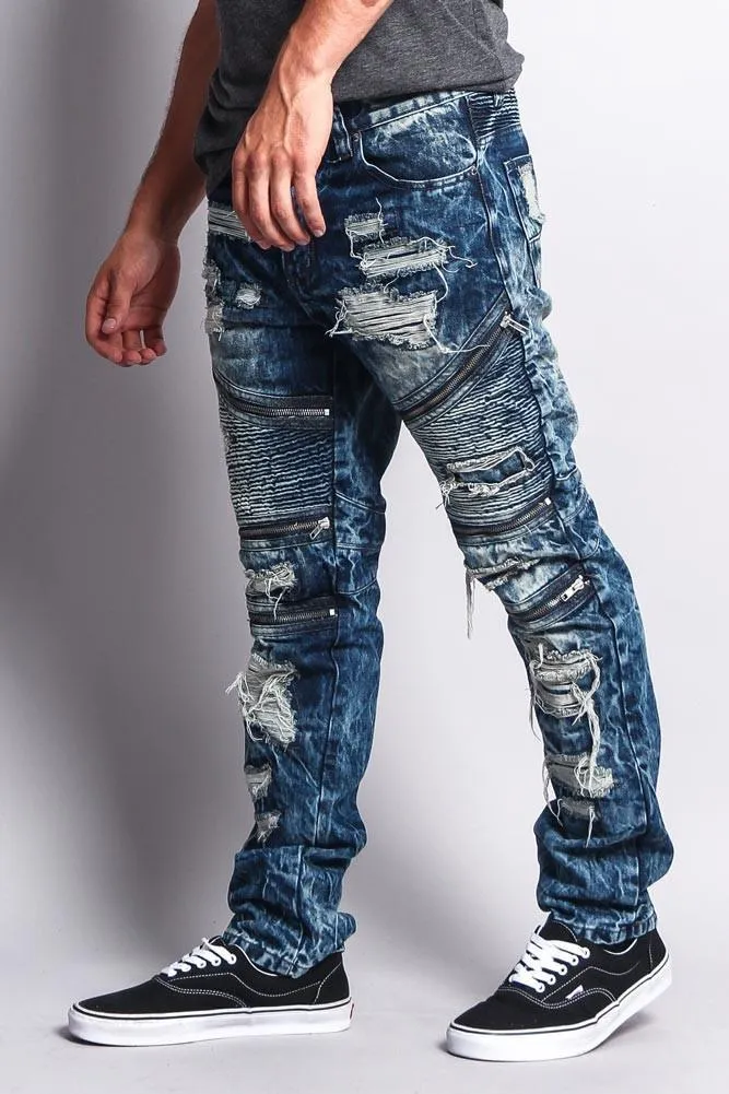 Fashionable Biker Slim Jeans